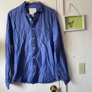 R[eco]nsider Men's‎ Blue Button Down Long Sleeve Casual Shirt Reconsider Medium